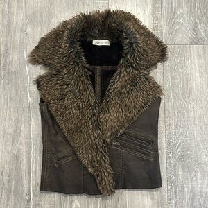 RB Couture Leather Fur Vest